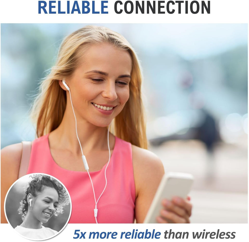 LUDOS FEROX Wired Earbuds in-Ear Headphones. 5 Year Warranty. Earphones with Microphone. Noise Isolation Corded for 3.5mm Jack Ear Buds for iPhone. Samsung. Computer. Laptop. Kids. School Students