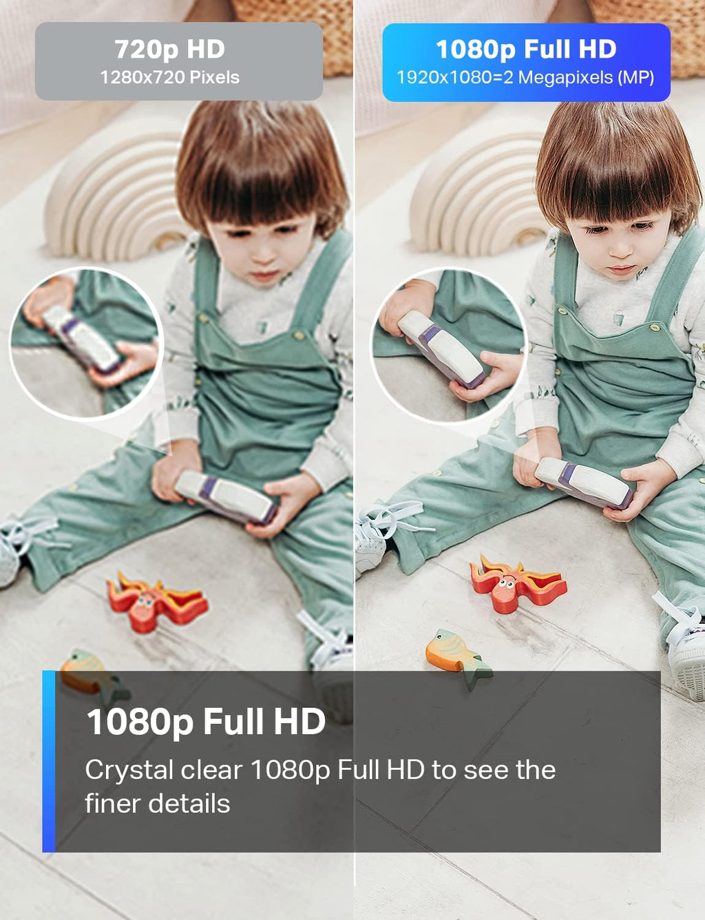 TP-Link Tapo 1080P Indoor Security Camera for Baby Monitor. Dog Camera w/Motion Detection. 2-Way Audio Siren. Night Vision. Cloud & SD Card Storage. Works w/Alexa & Google Home (Tapo C100)