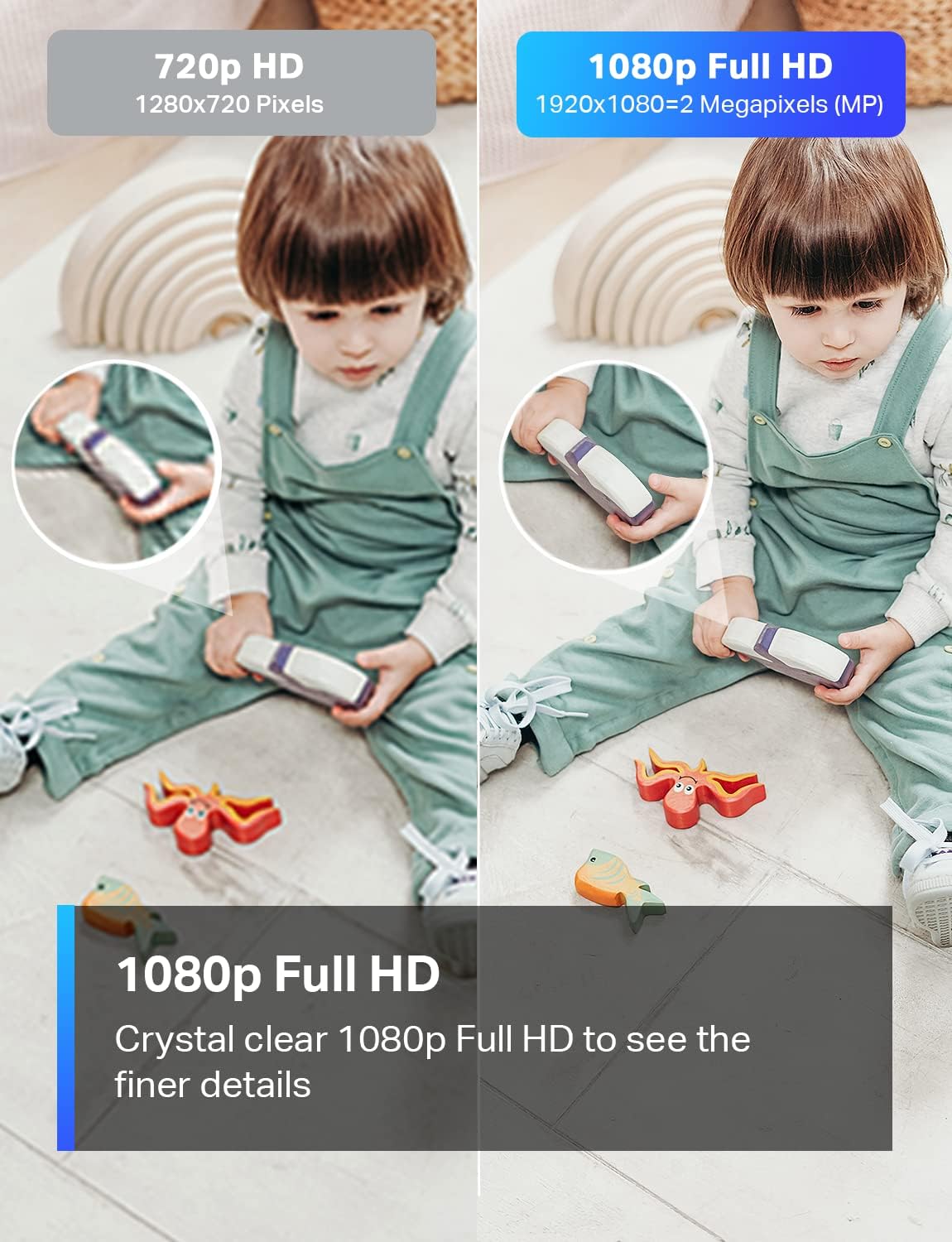 TP-Link Tapo 1080P Indoor Security Camera for Baby Monitor. Dog Camera w/Motion Detection. 2-Way Audio Siren. Night Vision. Cloud & SD Card Storage. Works w/Alexa & Google Home (Tapo C100)