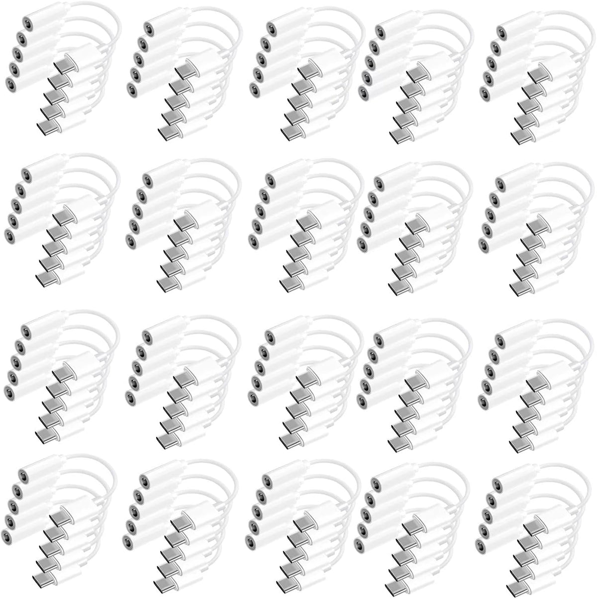 USB C to 3.5mm Headphone Jack Adapter for iPhone17/ iPhone 16/16 Pro/15/15 Pro/Pro Max/Plus. Type C Aux Audio Dongle Cable Cord Compatible with iPad. Samsung Galaxy S23/S22/S21. MacBook(100 Pack)