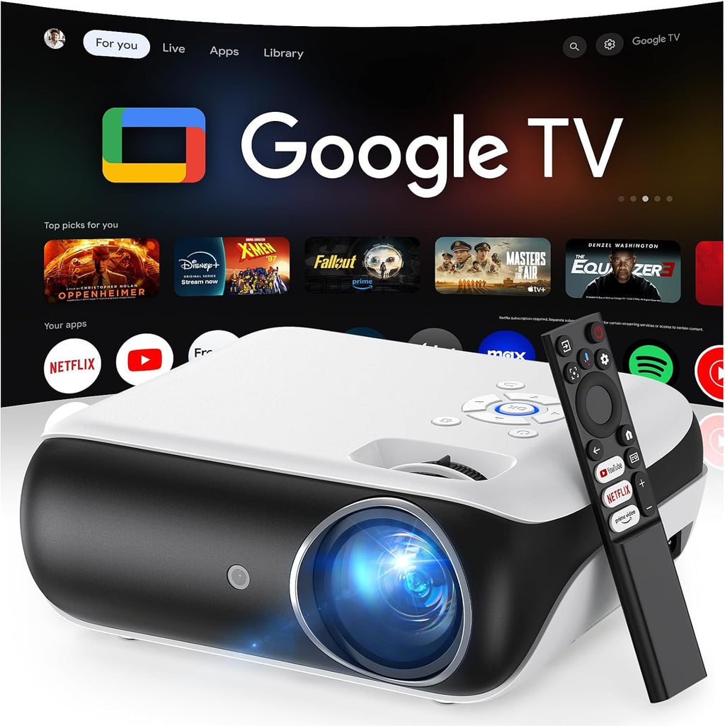 HAPPRUN Native 1080P Outdoor Smart Projector-Standard | Native 1080P • Mini & Portable • Easy Setup • Built-in Speaker • Indoor & Outdoor • Phone. Laptop & PS5 Compatible
