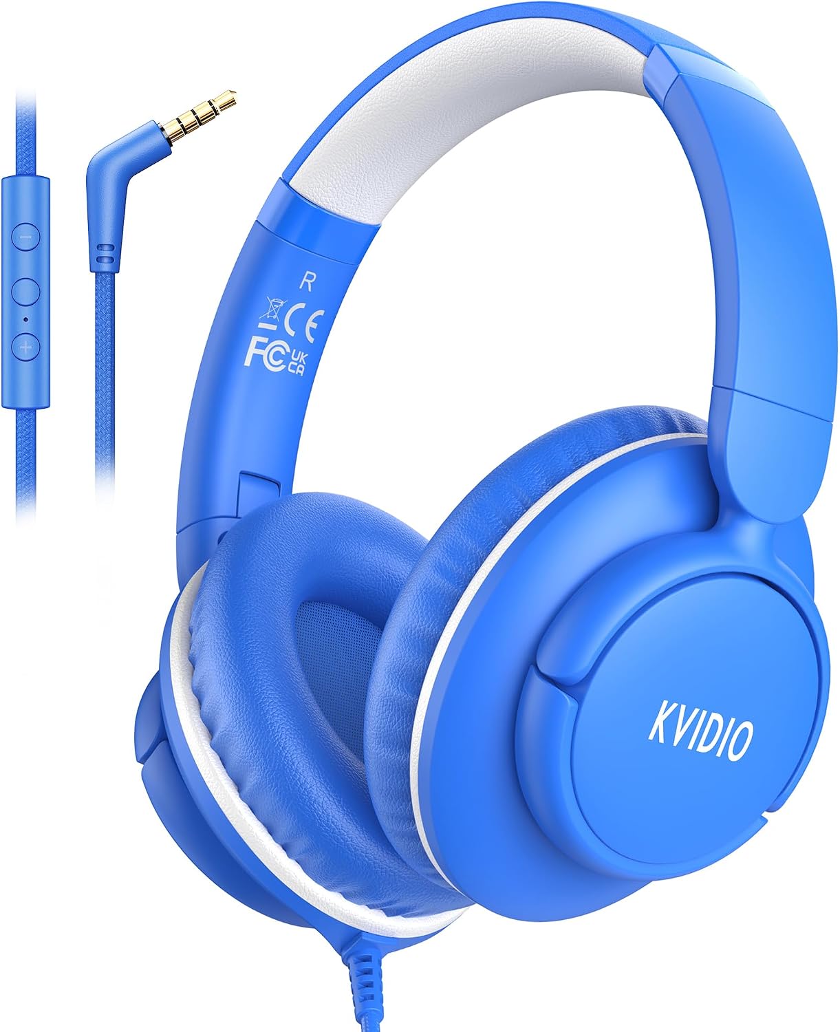 Wired Headphones with Mic. 3.5mm Headphones Volume Control for School Black | Wired Over Ear Foldable Corded Headphones for Teens Classroom Travel Airplane. 4.9ft Tangle-Free Cord for Tablet Laptop Phone