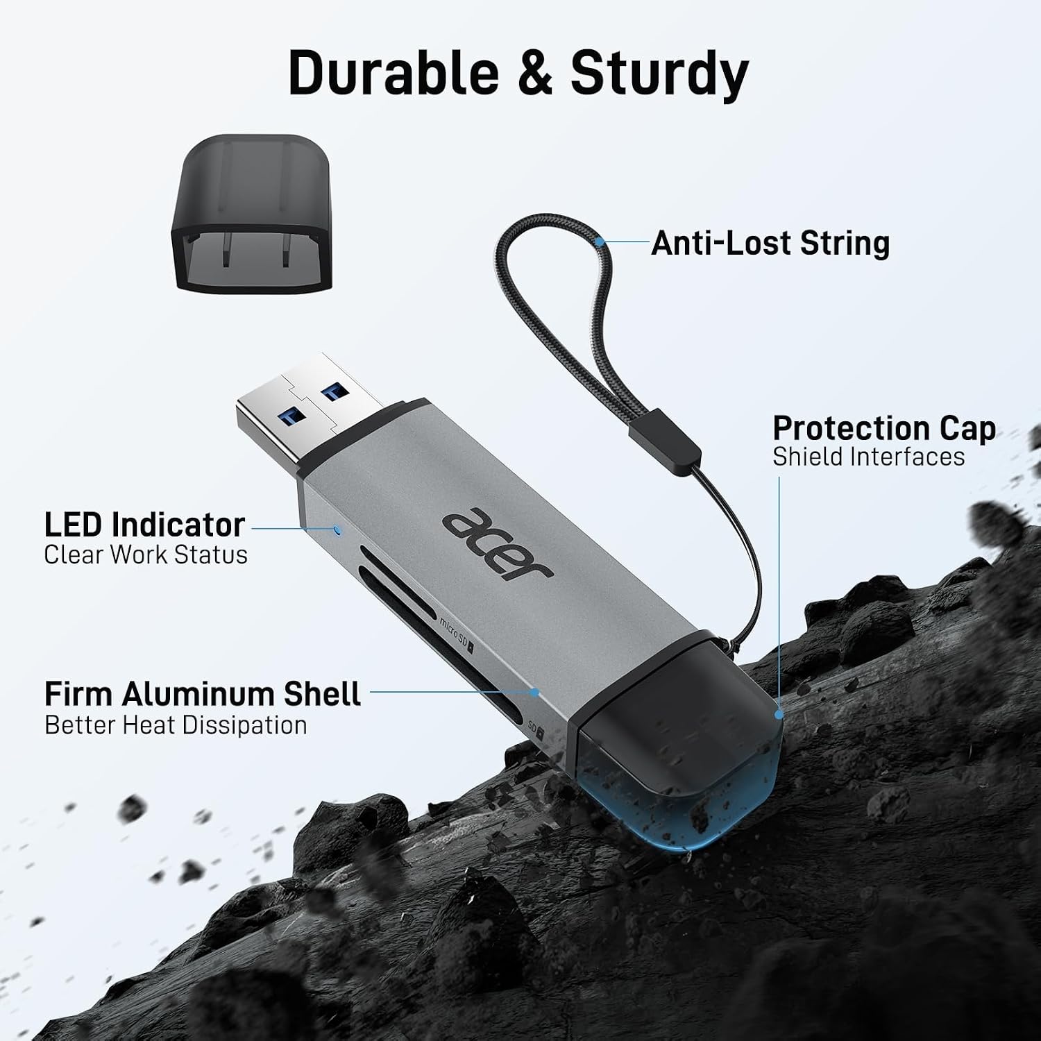 acer SD Card Reader USB C. Dual Slots USB Type C to Micro SD Card Adapter | Memory Card Reader for MicroSD. SDHC. SDXC. Compatible with Laptop. PC. iPhone16/15. MacBook Pro/Air. iPad Pro. Android