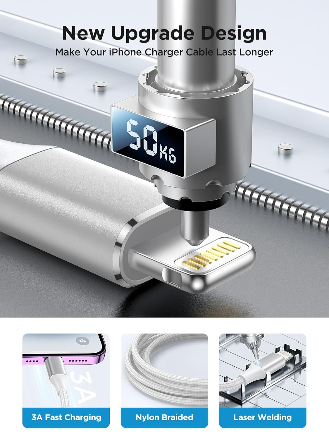 iPhone Charger [Apple MFi Certified] 6FT iPhone Charger Cord Fast Charging USB to Lightning Cable Braided USB Phone Cable Cord Compatible with iPhone 14 13 12 11 Pro Max XR XS X 8 7 6 Plus SE. iPad