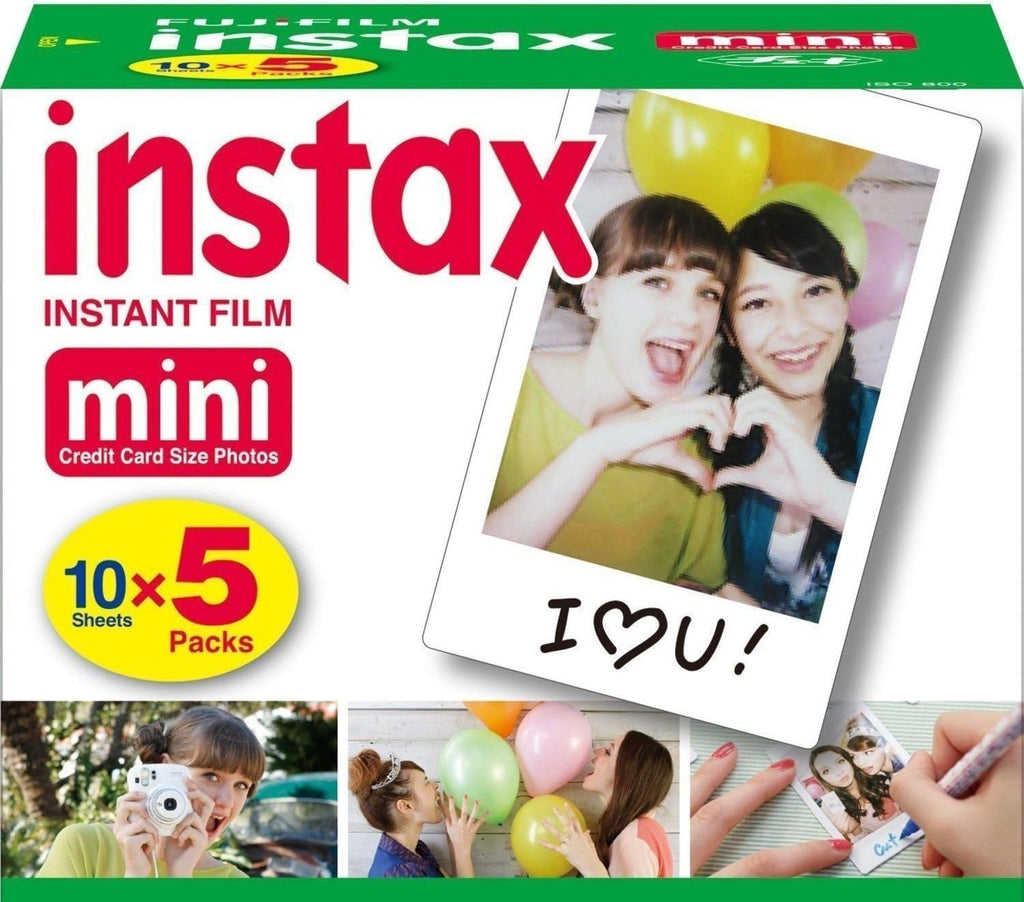 Fujifilm Instax Mini Instant Film. 10 Sheets x 5 Packs (Total 50 Shoots)