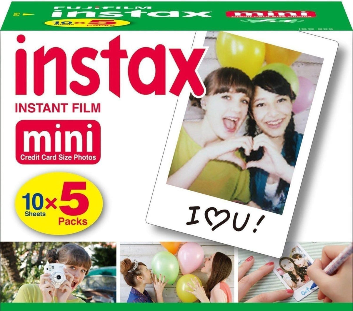 Fujifilm Instax Mini Instant Film. 10 Sheets x 5 Packs (Total 50 Shoots)
