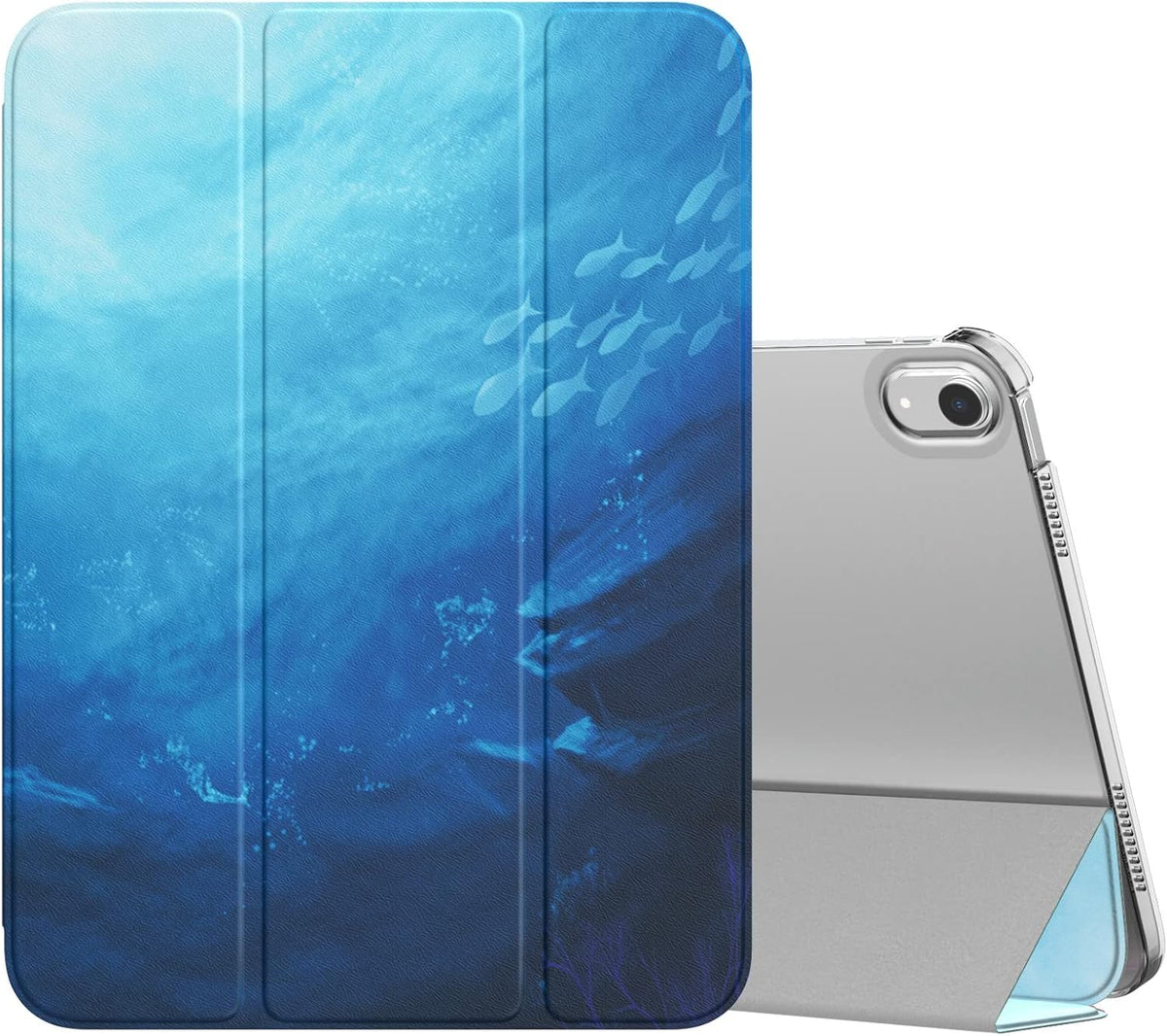MoKo for iPad (A16) 11th Generation Case. iPad 10th Gen Case. Navy Blue | For iPad 11/10.9 Inch Case 2025/2022. Slim Stand Hard PC Translucent Back Shell Smart Cover.Support Touch ID.Auto Wake/Sleep