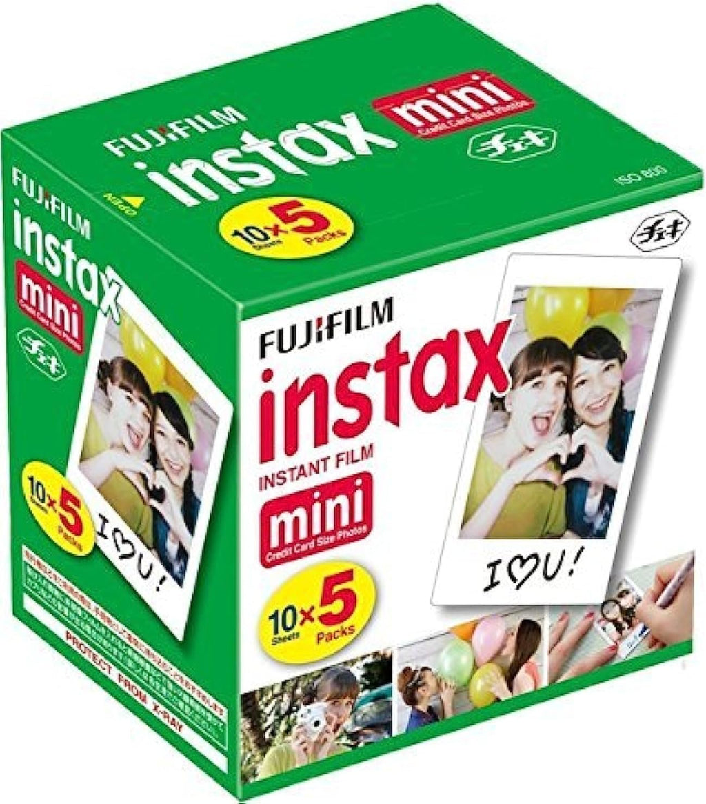Fujifilm Instax Mini Instant Film. 10 Sheets x 5 Packs (Total 50 Shoots)