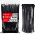 Zip Ties 8 inch (100 Pack). 40lbs Tensile Strength. Black Cable Ties. Wire Ties for indoor and outdoor use. by Skalon