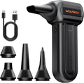WOLFBOX MF60 Compressed Air Duster. 3-Speed Adjustable. Electric. Cordless | 110.000 RPM. Rechargeable. Air Blower. Fast Charging. PC Keyboard Cleaning. Car. Home. Black. 0.5 lb Lightweight