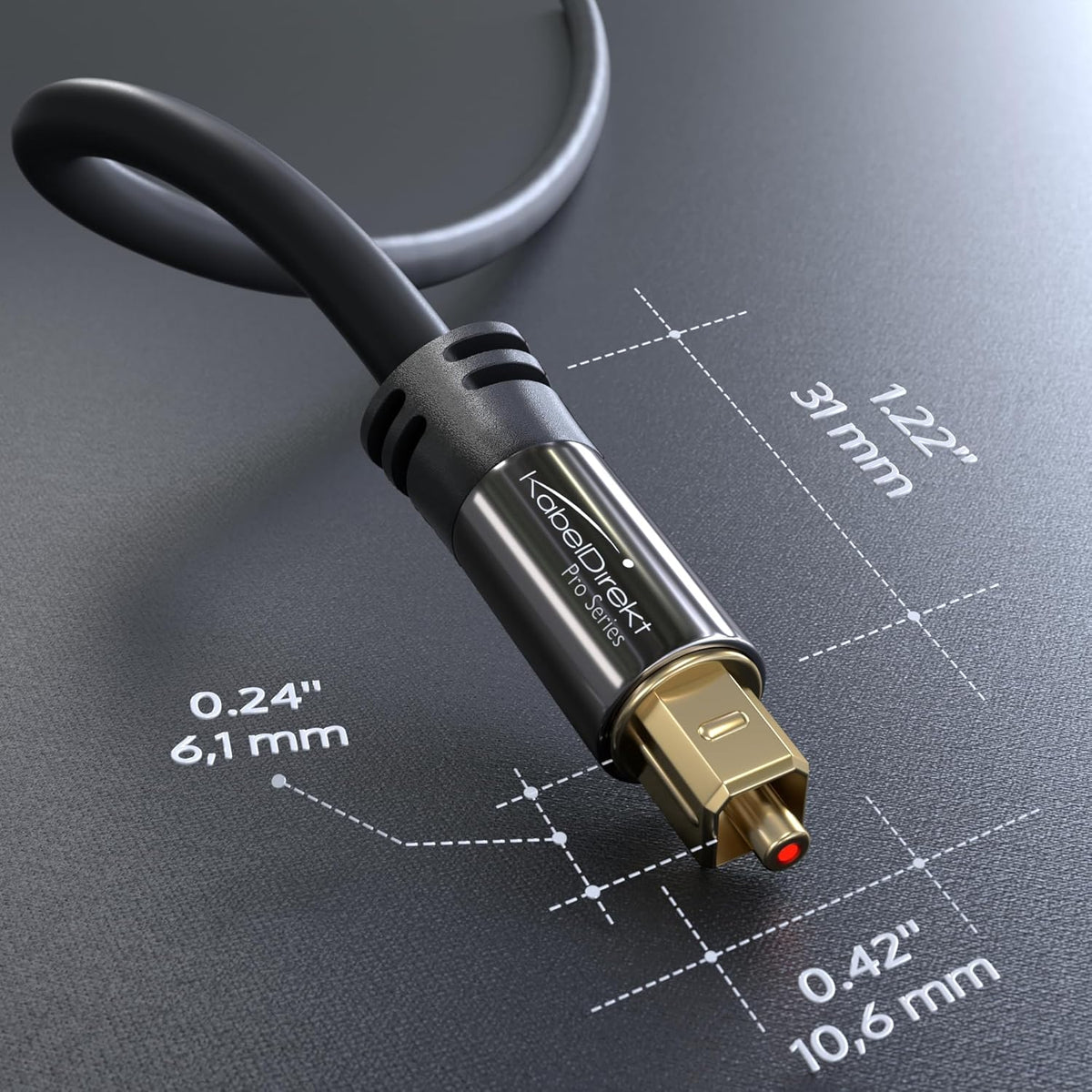 KabelDirekt – Optical Audio TOSLINK Cable – 6ft – Soundbar | Optical digital audio cable