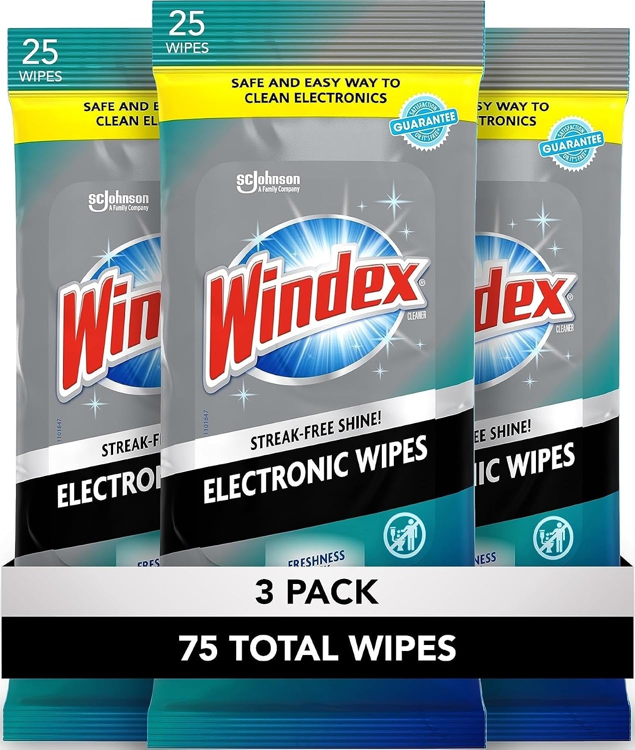 Windex Electronic Cleaning Wipes. Anti-Static & Ammonia-Free. 25 Count | Pre-Moistened Wipes for Monitors. Computer Screens. Laptops. TVs. Phones & More. Resealable Pack with Freshness Lock