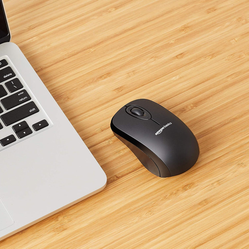Amazon Basics 2.4 GHz Wireless Optical Computer Mouse with USB Nano Receiver. Black. 30-Pack