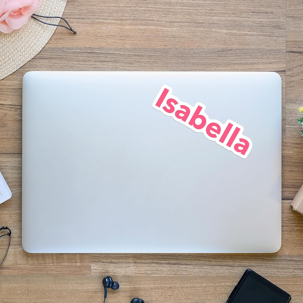Custom Name Stickers for Water Bottles - Personalized Waterproof Vinyl Name Labels for Cups. Tumblers. Helmets. Laptop. Servers. Cars and Daycare (6 Stickers)